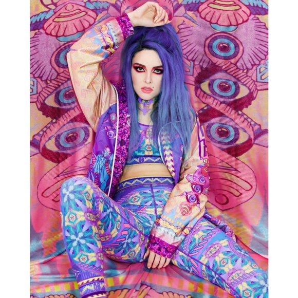 NIXI KILLICK Bold Colorful Logic Lattice Unisex Active Yoga Legging Tights - Picture 2 of 10